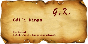 Gálfi Kinga névjegykártya